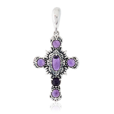 Sambia-Amethyst-Silberanhänger (Desert Chic)