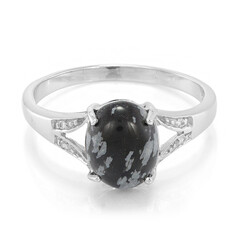 Schneeflocken-Obsidian-Silberring