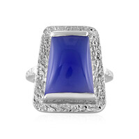 Blauer Chalzedon-Silberring