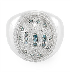Blauer Diamant-Silberring