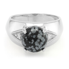 Schneeflocken-Obsidian-Silberring