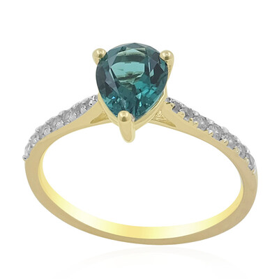 Brasilianischer Indigolith-Goldring