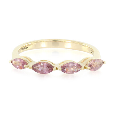 Nicht erhitzter Padparadscha-Saphir-Goldring