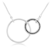 Schwarzer Spinell-Silbercollier