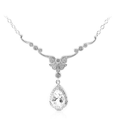 Weißer Topas-Silbercollier