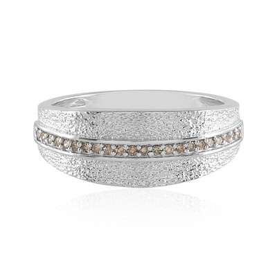 I2 Champagner-Diamant-Silberring