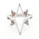 Roter Cognac-Brillant-Silberring