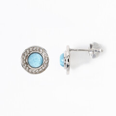 Larimar-Silberohrringe