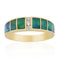 Lightning Ridge-Schwarzer Opal-Goldring (CIRARI)