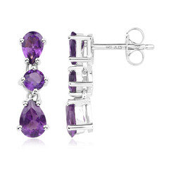 Sambia-Amethyst-Silberohrringe