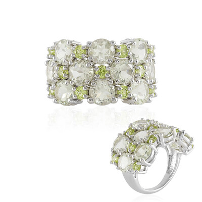 Grüner Amethyst-Silberring