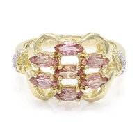 Nicht erhitzter Padparadscha-Saphir-Goldring (AMAYANI)