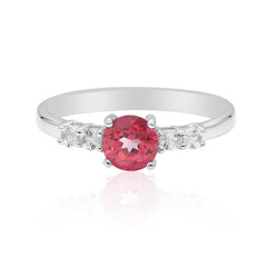 Pinkfarbener Topas-Silberring