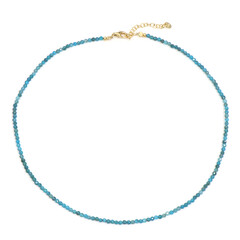 Neonblauer Apatit-Silberhalskette