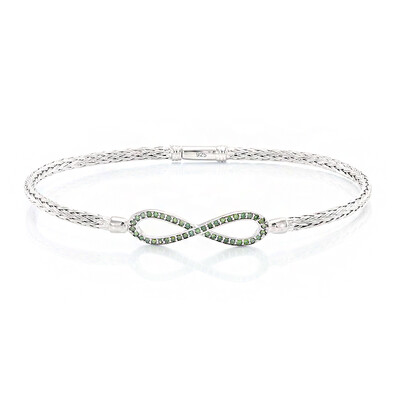 Grüner Diamant-Silberarmreif