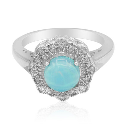 Äthiopischer Blauer Opal-Silberring