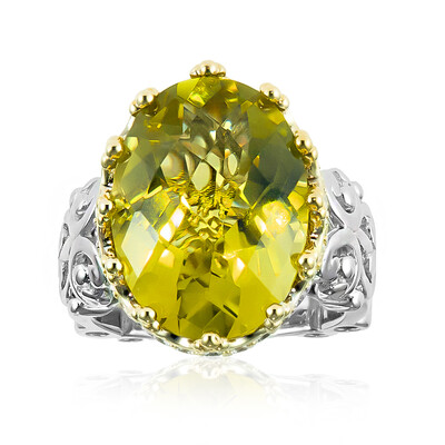 Ouro Verde-Quarz-Silberring (Dallas Prince Designs)