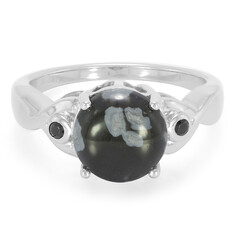 Schneeflocken-Obsidian-Silberring