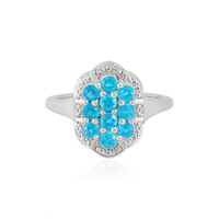 Neonblauer Apatit-Silberring