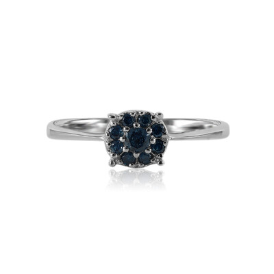 Himmelblauer I1 Diamant-Silberring