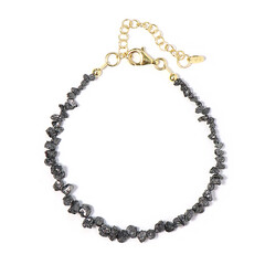 Schwarzer Diamant-Silberarmband