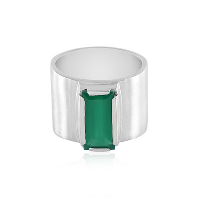Grüner Onyx-Messingring (Juwelo Style)