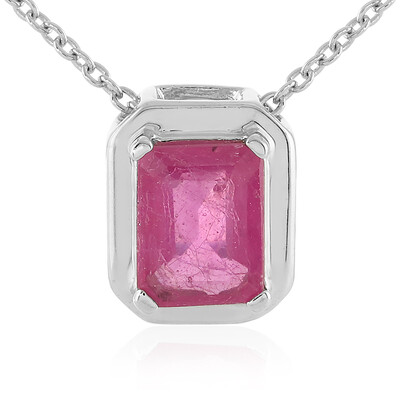 Pinkfarbener Madagaskar-Saphir-Silberhalskette