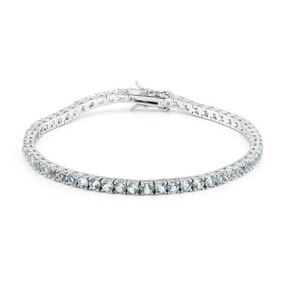 Himmelblauer Topas-Silberarmband