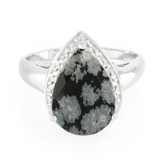 Schneeflocken-Obsidian-Silberring