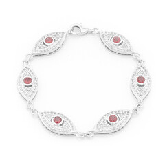 Lindi-Granat-Silberarmband