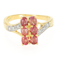 Nicht erhitzter Padparadscha-Saphir-Goldring (AMAYANI)