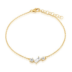 Weißer Topas-Silberarmband
