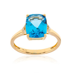 Schweizblauer Topas-Goldring