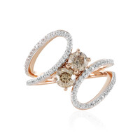 I2 Schokoladen-Brillant-Goldring (SUHANA)