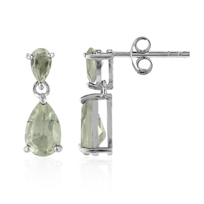 Grüner Amethyst-Silberohrringe