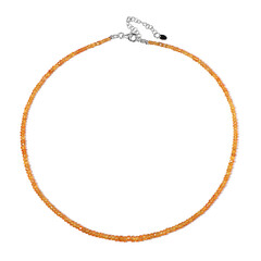 Mandarin-Granat-Silberhalskette