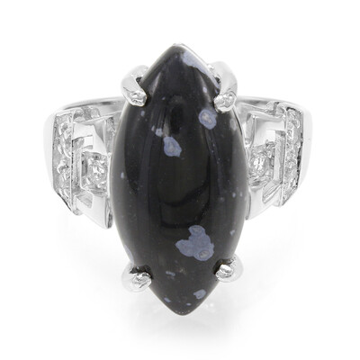 Schneeflocken-Obsidian-Silberring