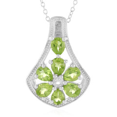 Peridot-Silberhalskette