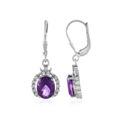 Sibirischer Amethyst-Silberohrringe