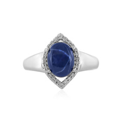 Blauer Stern-Saphir-Silberring