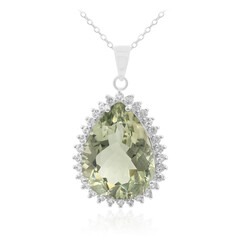 Grüner Amethyst-Silberhalskette