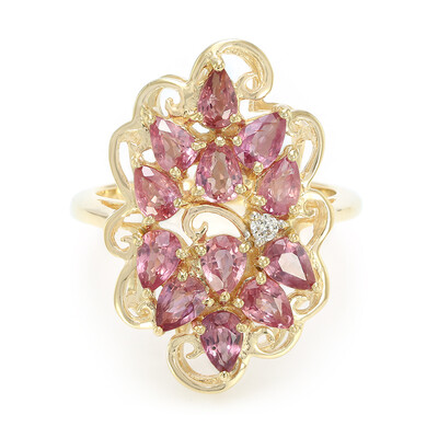Nicht erhitzter Padparadscha-Saphir-Goldring (AMAYANI)