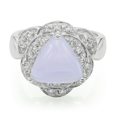 Blauer Band-Achat-Silberring