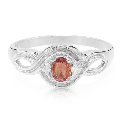 Padparadscha-Saphir-Silberring