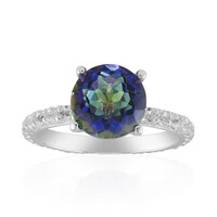 Blauer Mystik-Quarz-Silberring