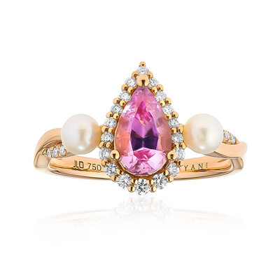 Pinkfarbener Diaspor-Goldring (AMAYANI)