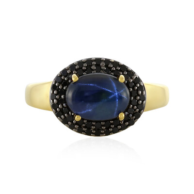 Blauer Stern-Saphir-Silberring