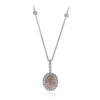 Pinkfarbener I1 Diamant-Goldhalskette (CIRARI)