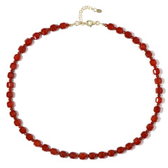 Roter Onyx-Silberhalskette