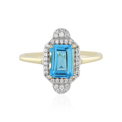 Schweizblauer Topas-Goldring (Adela Gold)